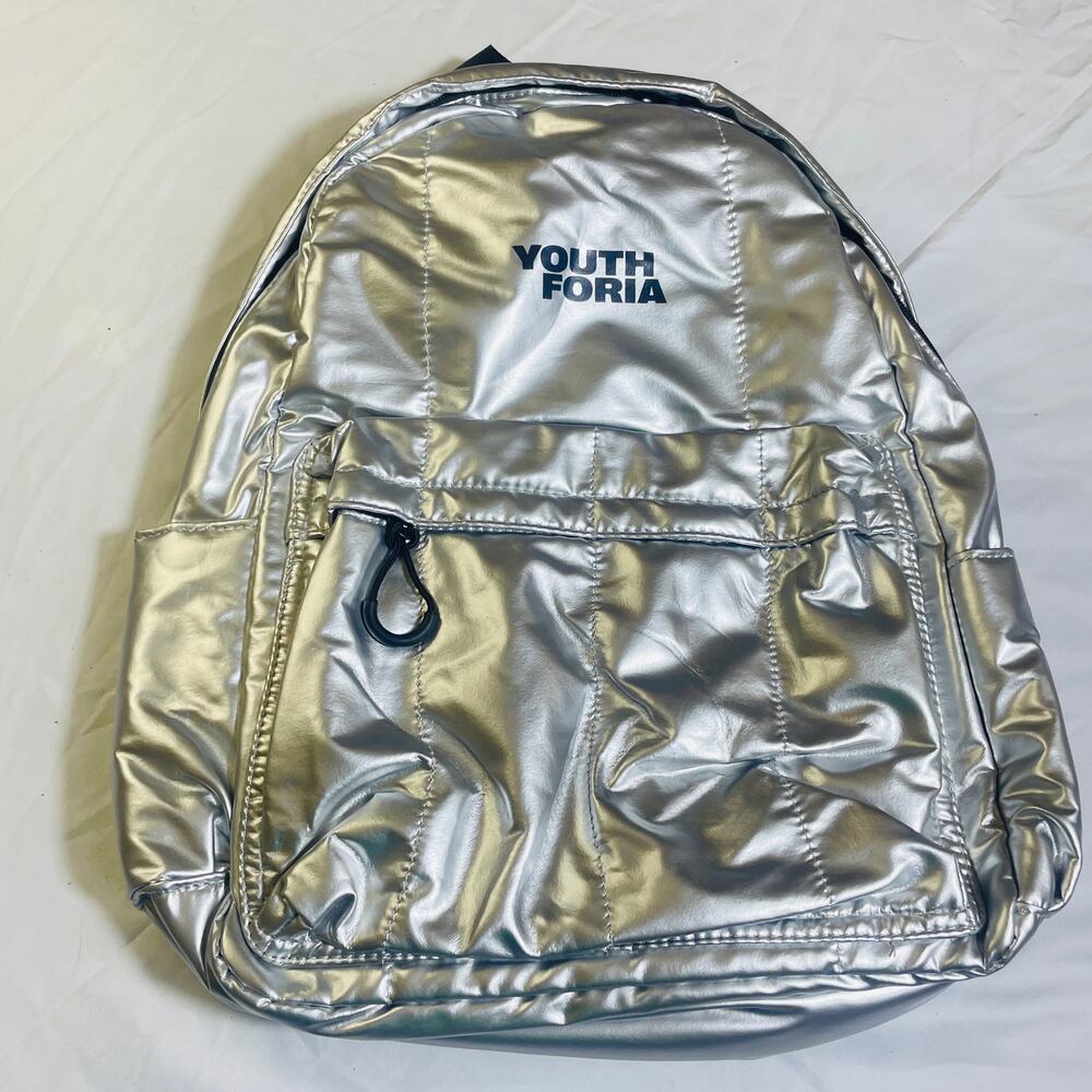 Youthforia  K-Beauty Swag Backpack - Silver Metallic